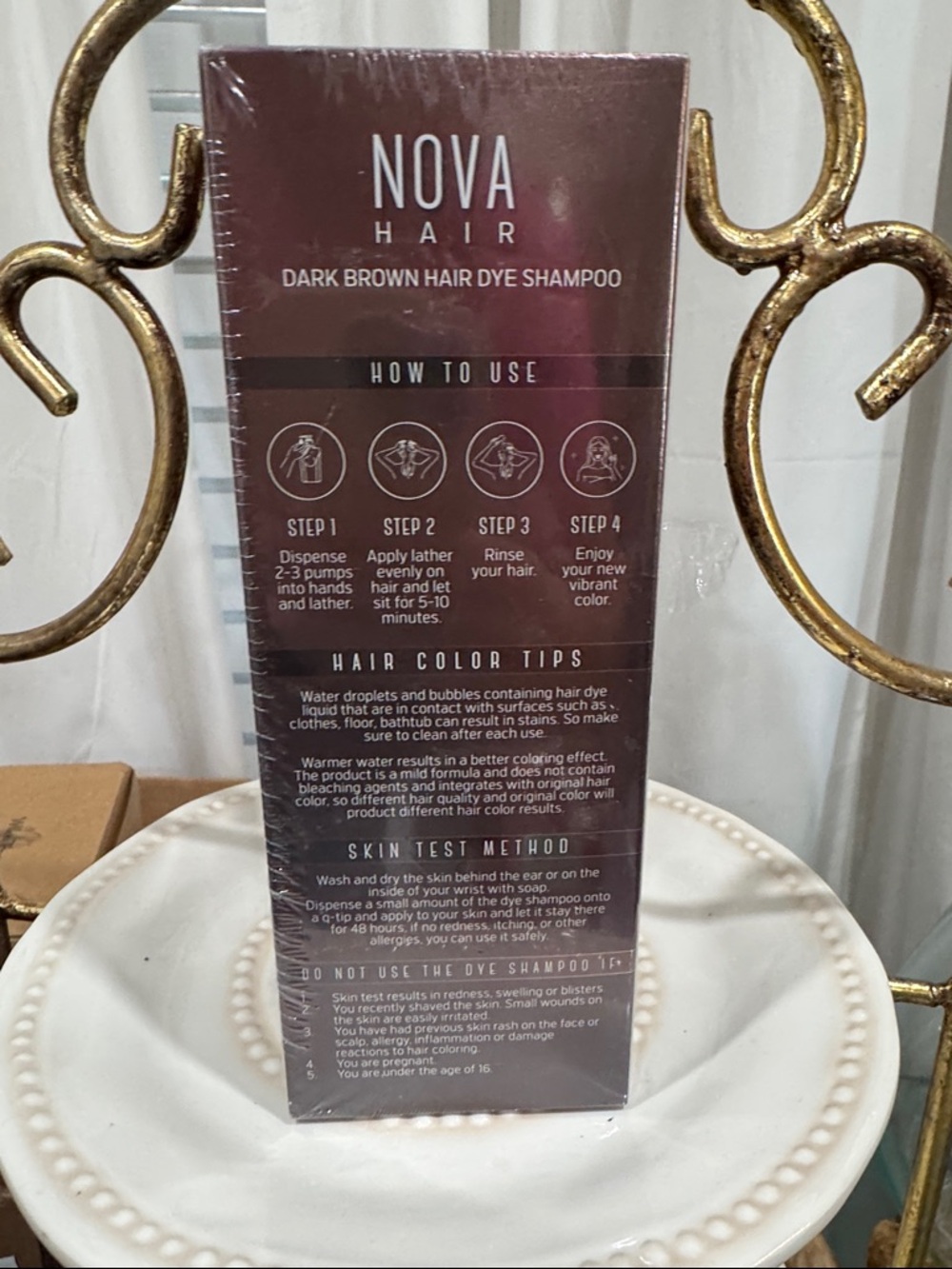 Nova Dark Brown Hair Dye Shampoo - Picture 3 of 3